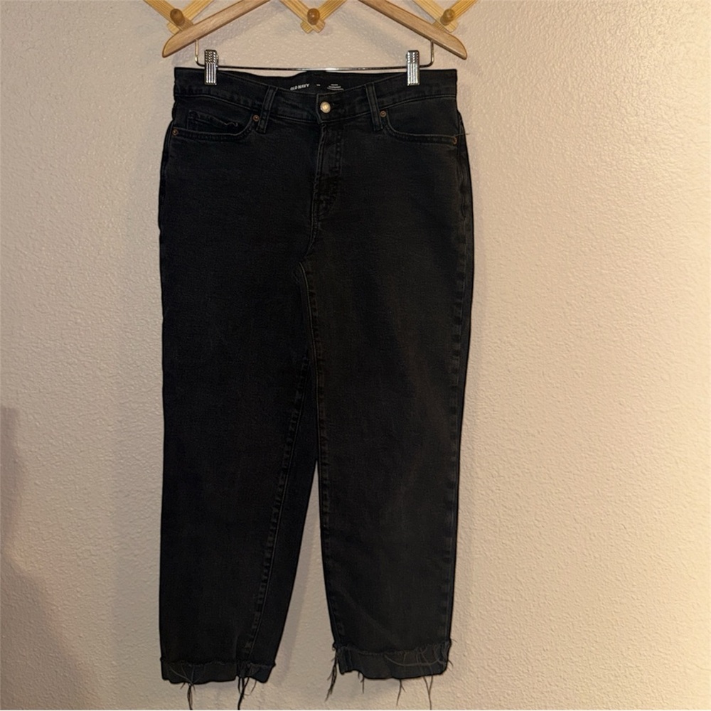 Old Navy Women's High Rise OG Straight Cropped Black Jeans